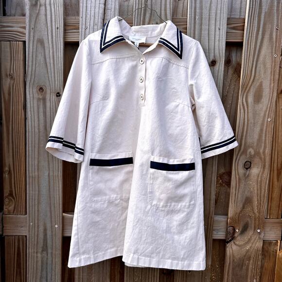 NWT Tuckernuck Pomander Place Hart Shirt Dress Mini Gardenia Tan Blue Large New - Picture 8 of 12